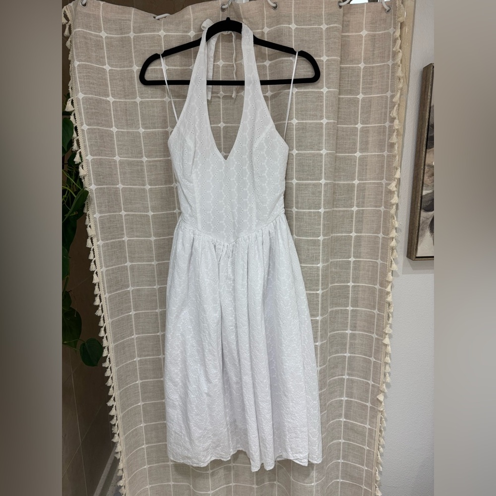 Steve Madden Ressi Midi Dress - White Eyelet Halter
